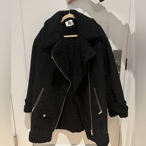 Super warm jacket done in a biker jacket way!